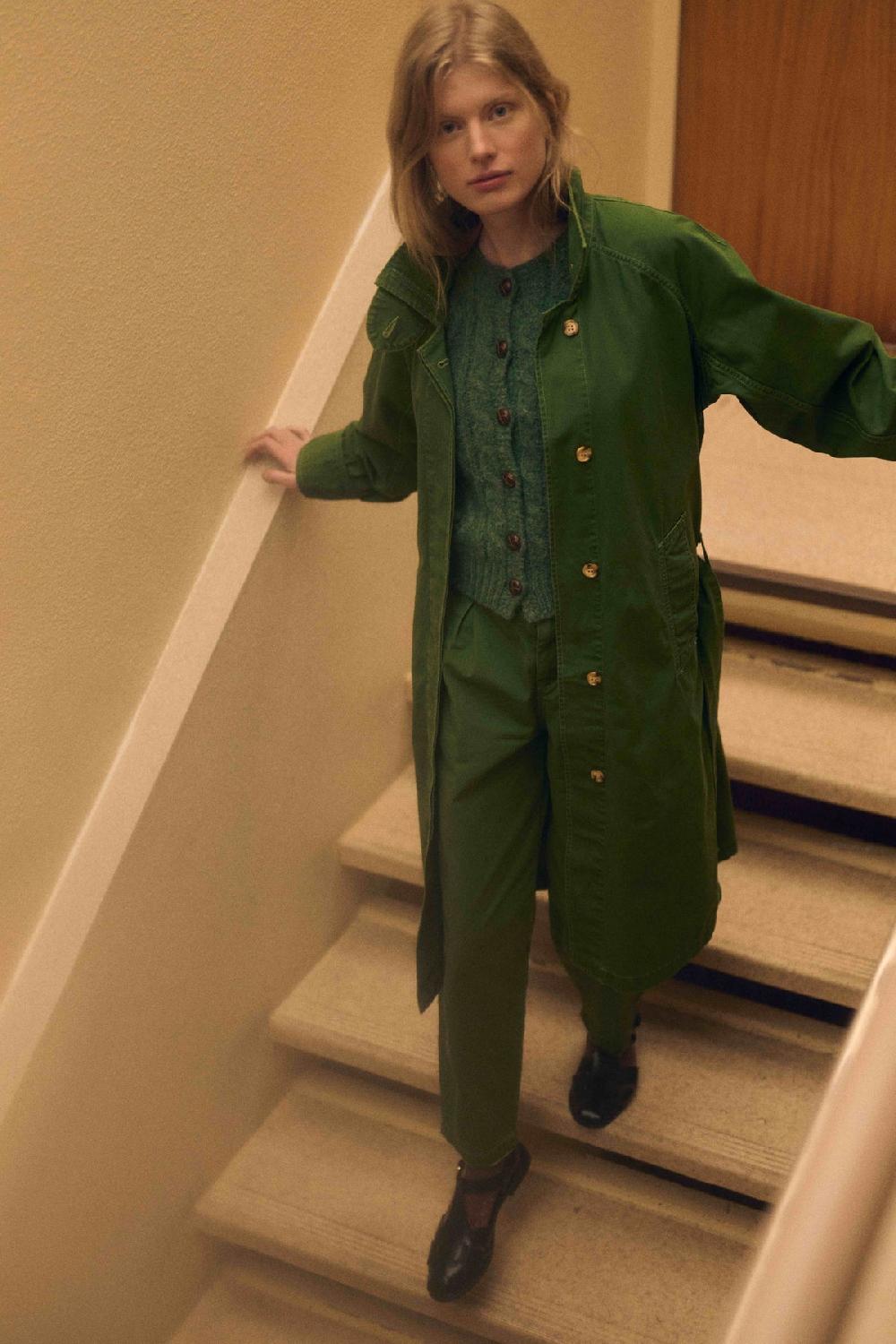 leon & harper Trench Victorine PLN Green