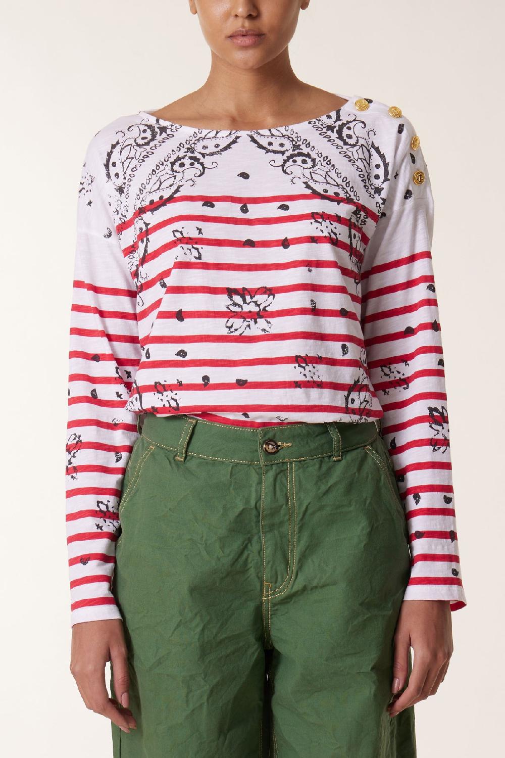 Leon & Harper Tshirt Thilla Paisley Red