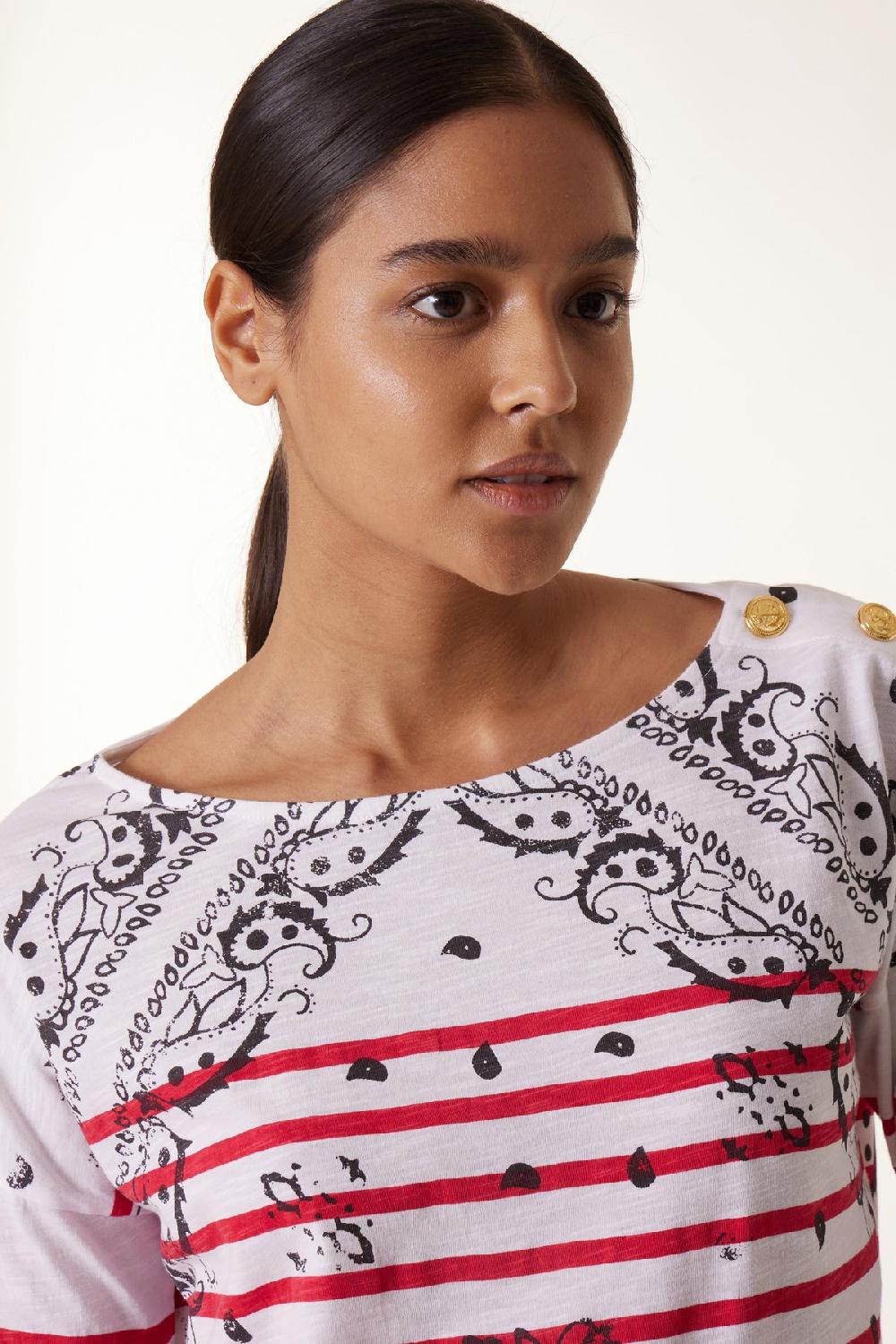 Leon & Harper Tshirt Thilla Paisley Red