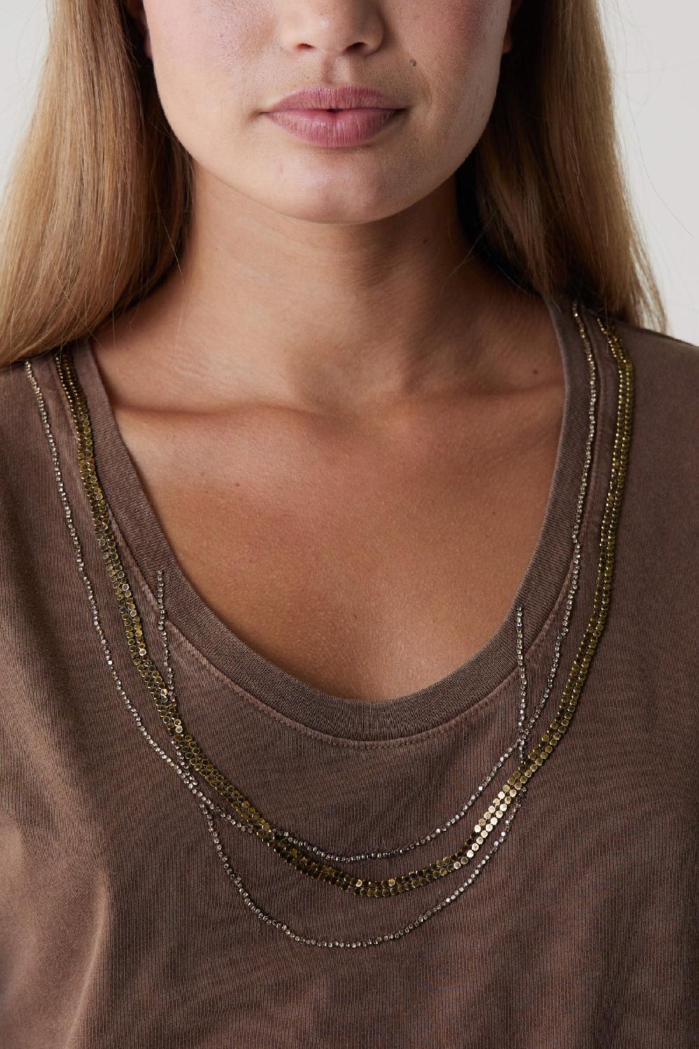 Leon & Harper Tshirt Tizia Bling Brown