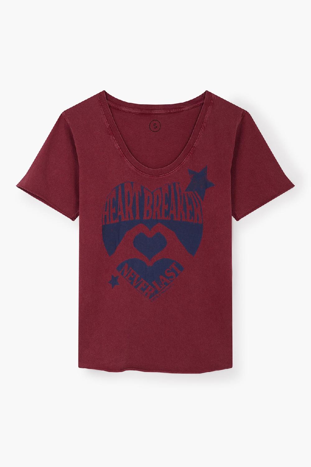 Leon & Harper Tshirt Tizia Heart Wine