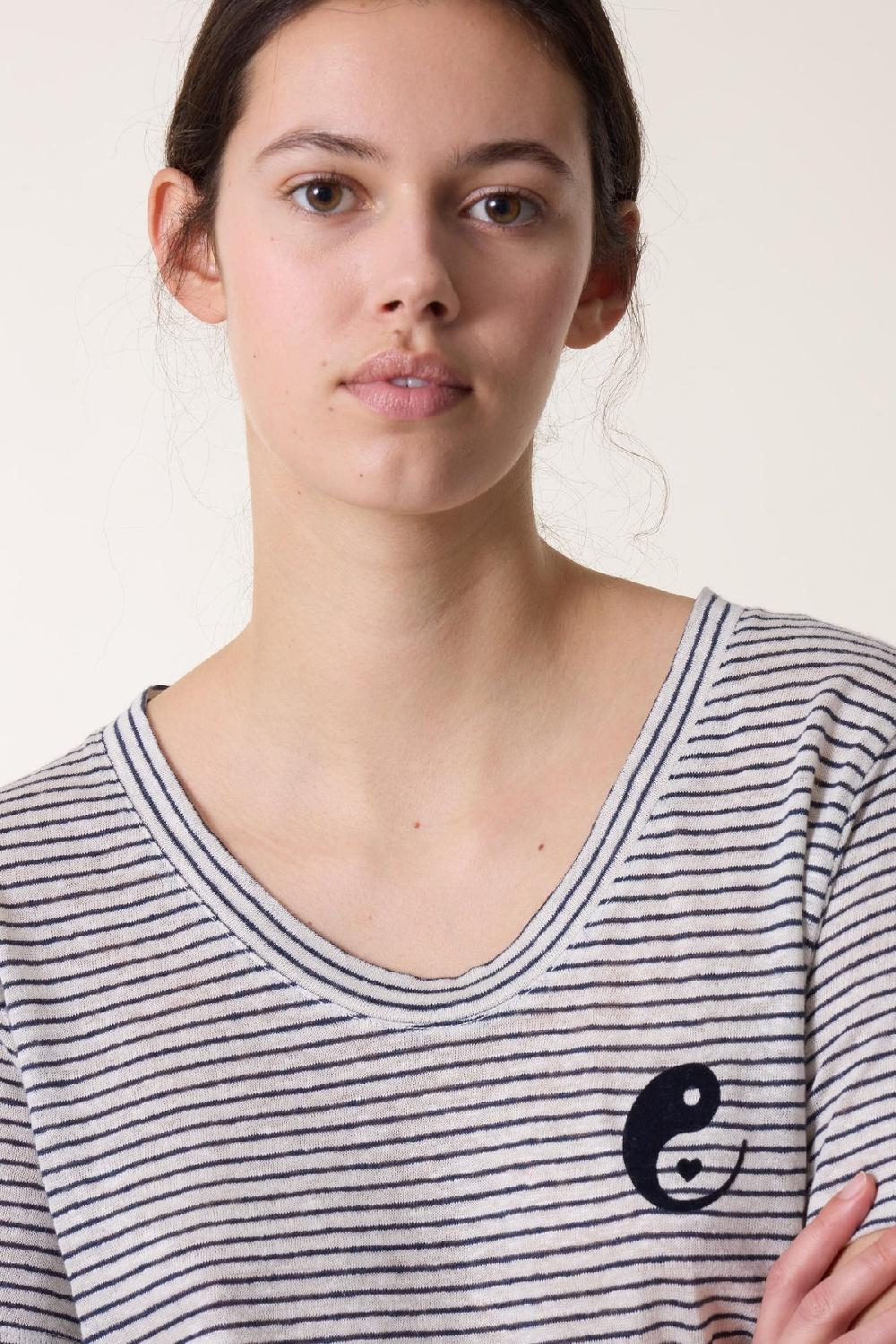 Leon & Harper Tshirt Tizia Linen Grey