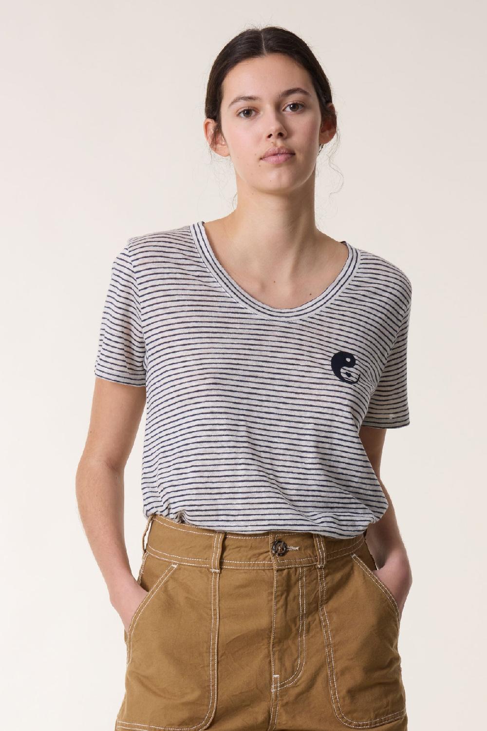 leon & harper Tshirt Tizia Linen Grey