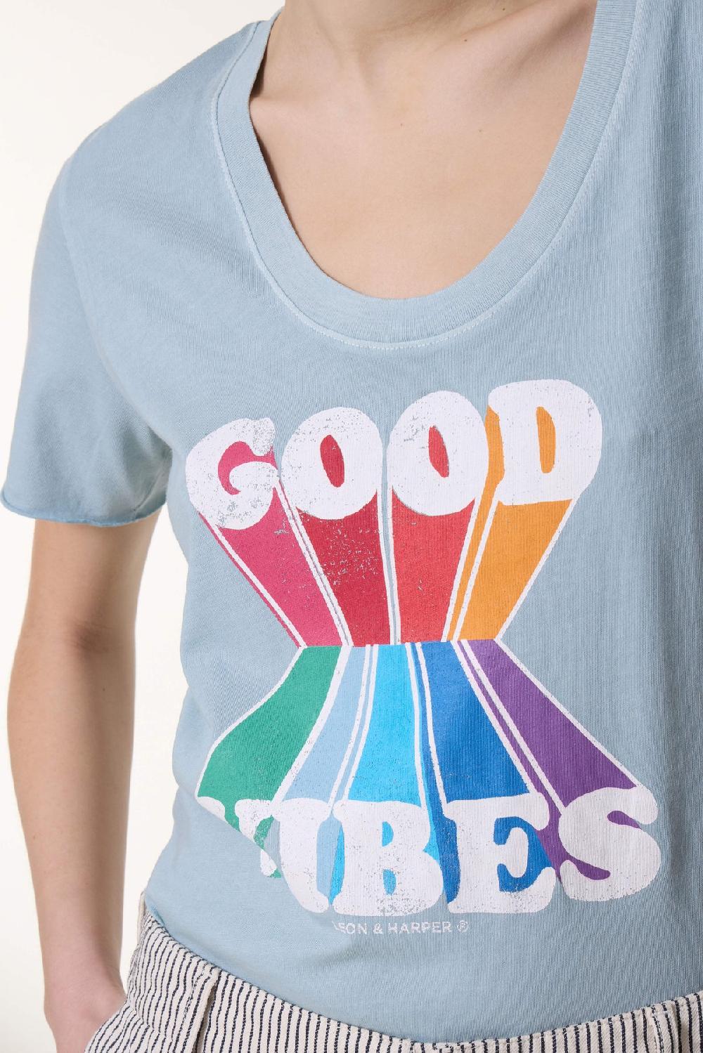 Leon & Harper Tshirt Tizia Vibes Sky