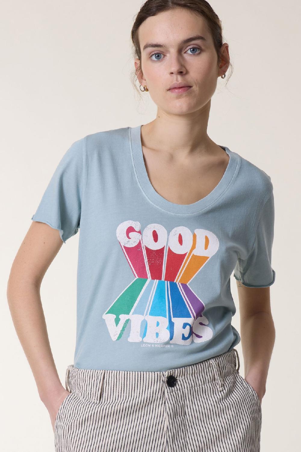 Leon & Harper Tshirt Tizia Vibes Sky