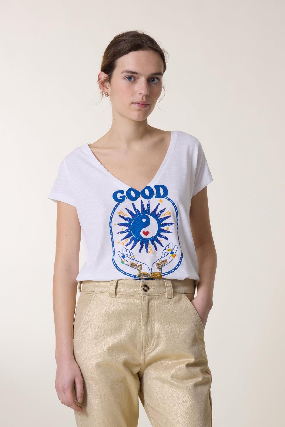 leon & harper Tshirt Tonton Karma White