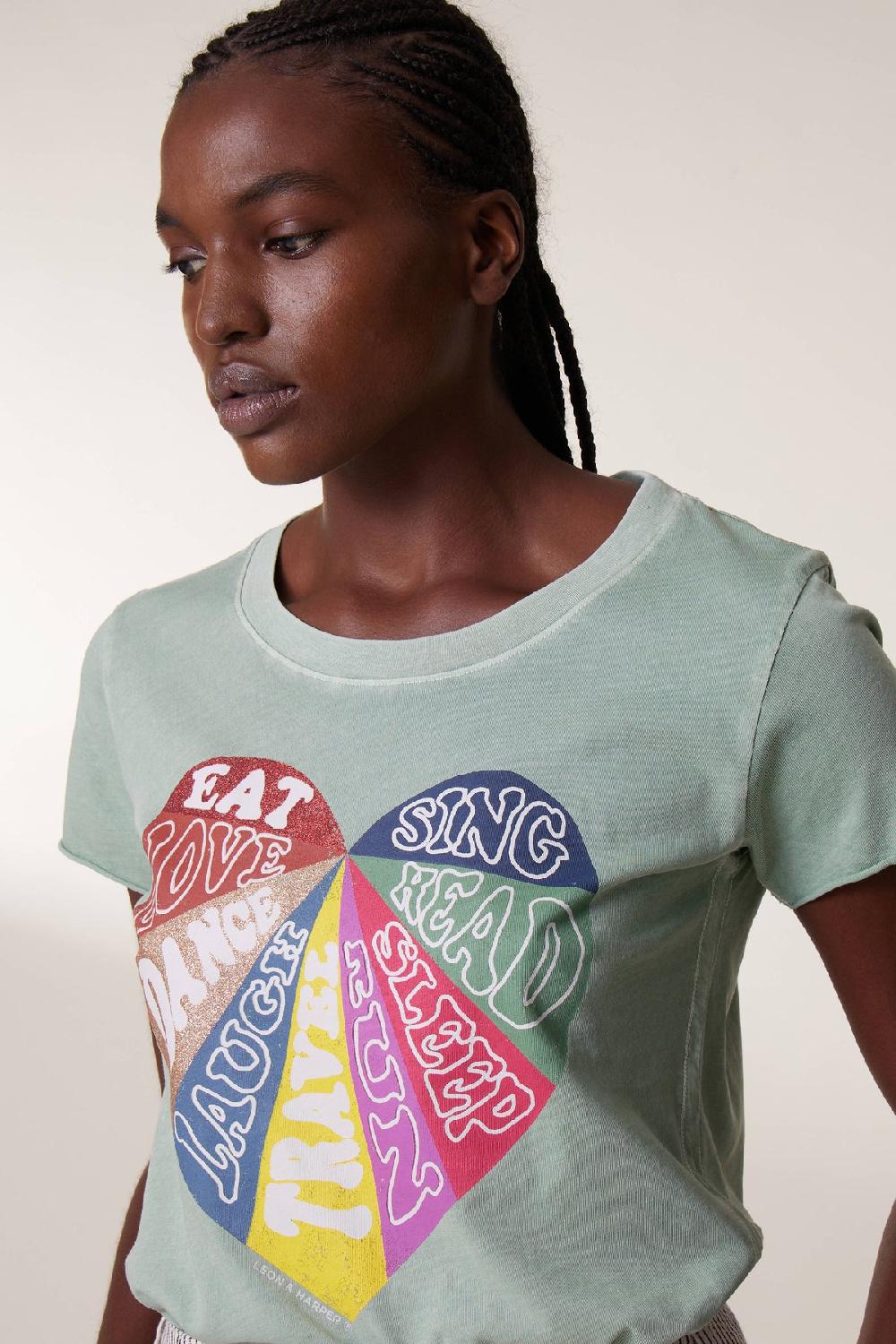 Leon & Harper Tshirt Toro Sing Aqua