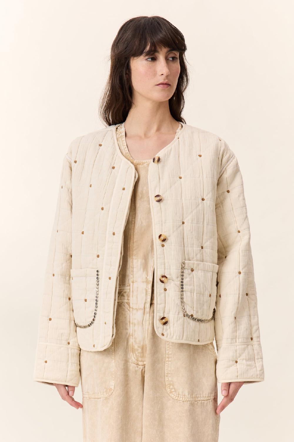 Leon & Harper Veste Vahala Quilt Ecru