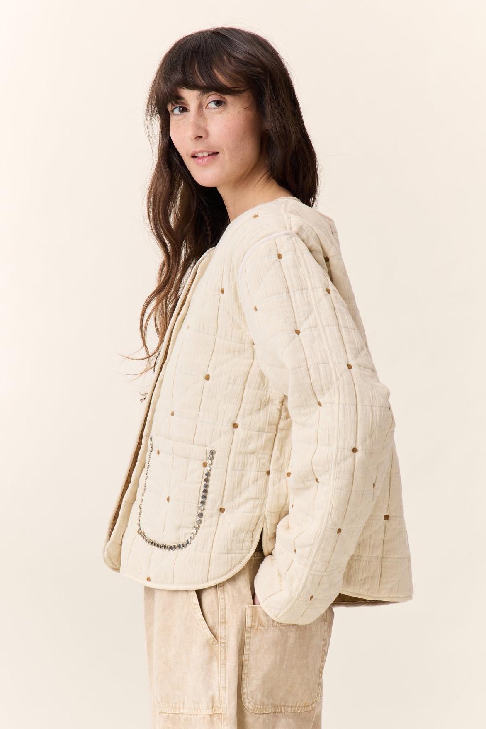 leon & harper Veste Vahala Quilt Ecru