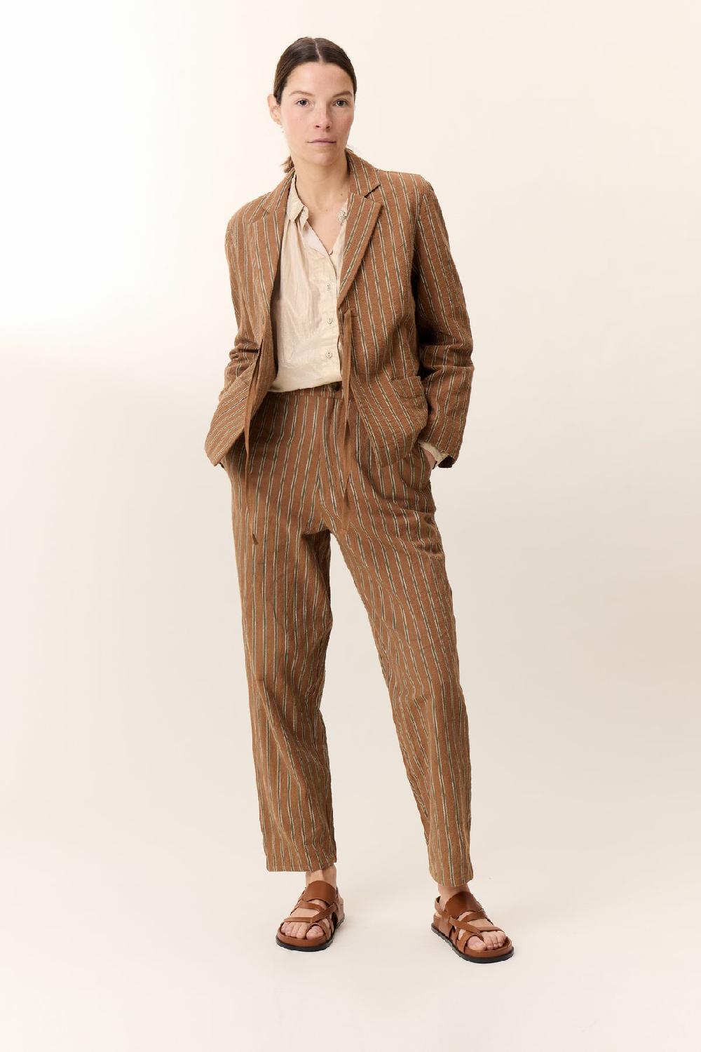 Leon & Harper Veste Vela Strp Brown