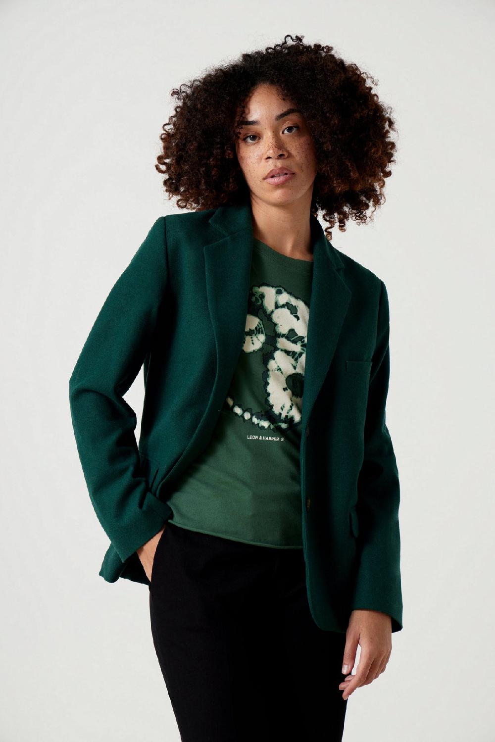 Leon & Harper Veste Venice Plain Green