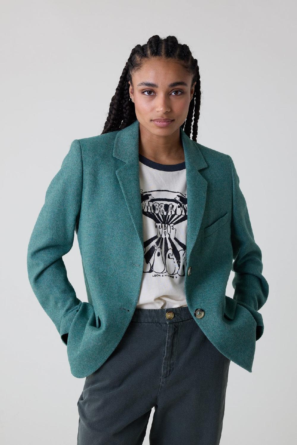 leon & harper Veste Venice PLN AH23 Green