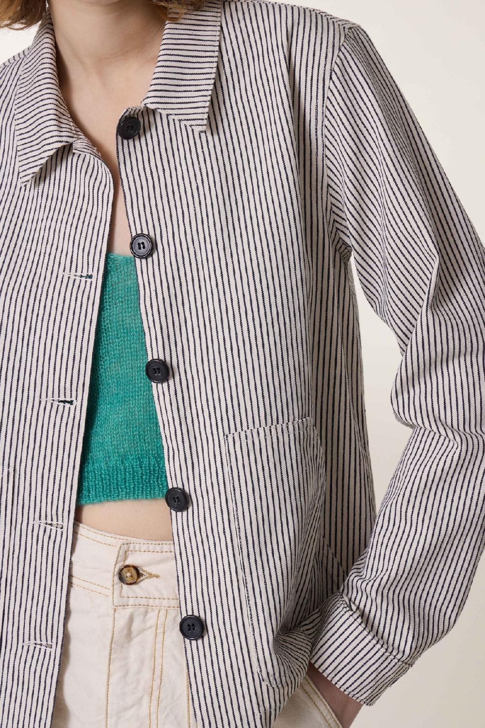 Leon & Harper Veste Verdil Strp Ecru