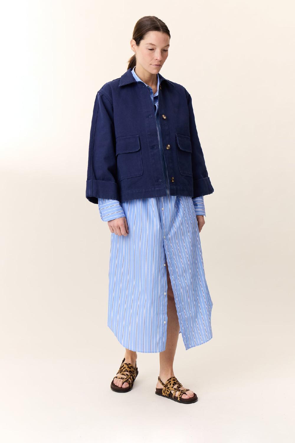 Leon & Harper Veste Vincy Plain Blue