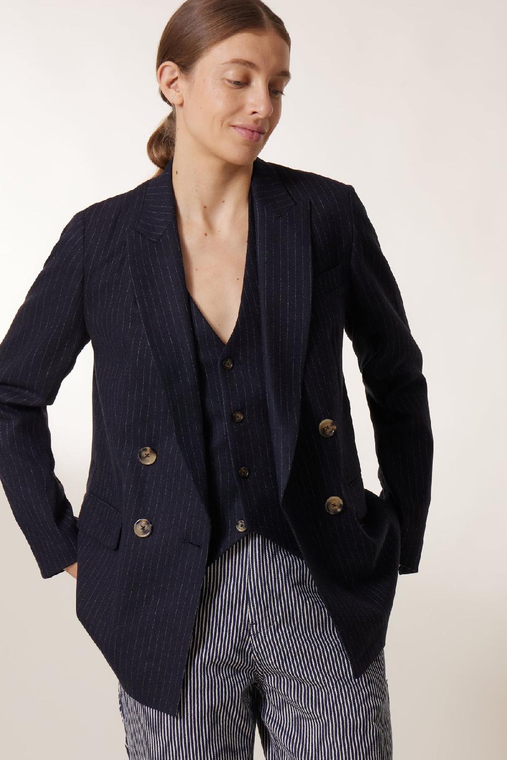 Leon & Harper Veste Volverte Stripe Blackstripe