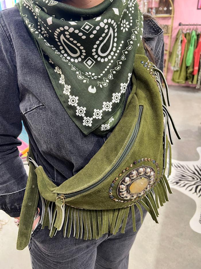 les bohémiennes Banane à franges Flower Market Kaki