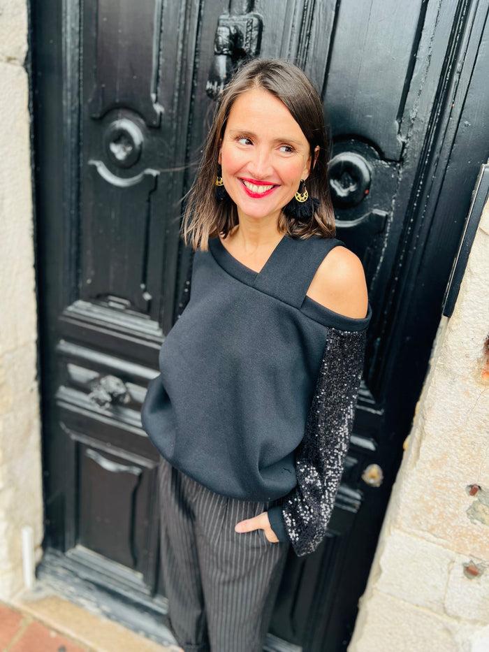 Les Bohémiennes Boucles D'oreilles Pompon 3 Couleurs