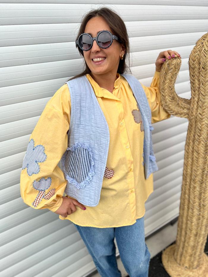 les bohémiennes Chaleco Corazon Johanna Paris Bleu ciel