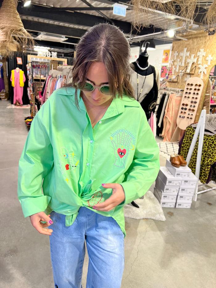 Les Bohémiennes Chemise Coupe Décalée Bendicion Vert