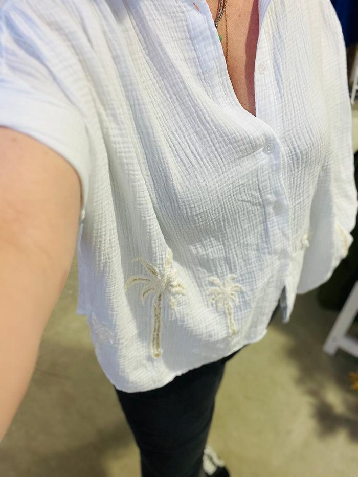 Les Bohémiennes Chemisier Gaze De Coton Tomasa Blanc