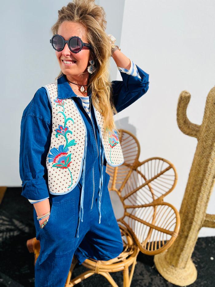 Les Bohémiennes Combinaison MONTEPULCIANO By Banditas Bleu De Travail