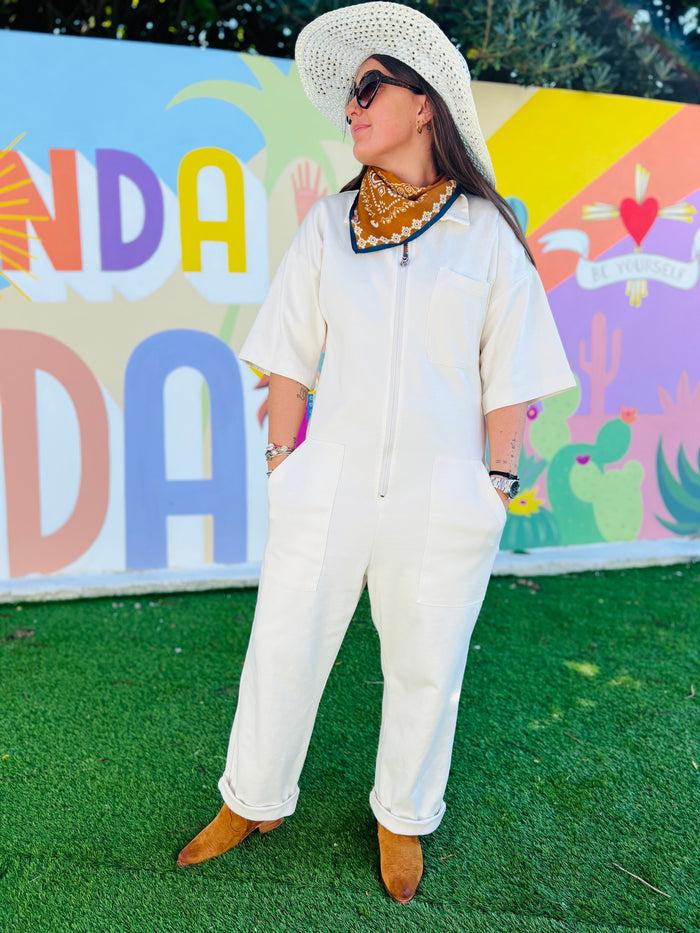 les bohémiennes Combinaison sweat Pasolini by Banditas Ecrue