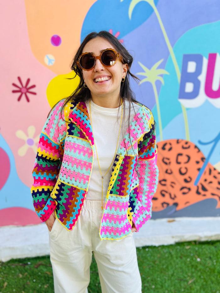 Les Bohémiennes Gilet Crochet Manches Longues Nouméa Tutti Frutti