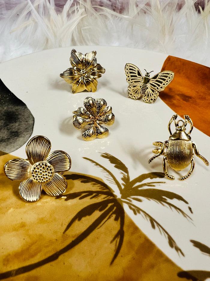 Les Bohémiennes Bague Papillon Acier Inoxydable