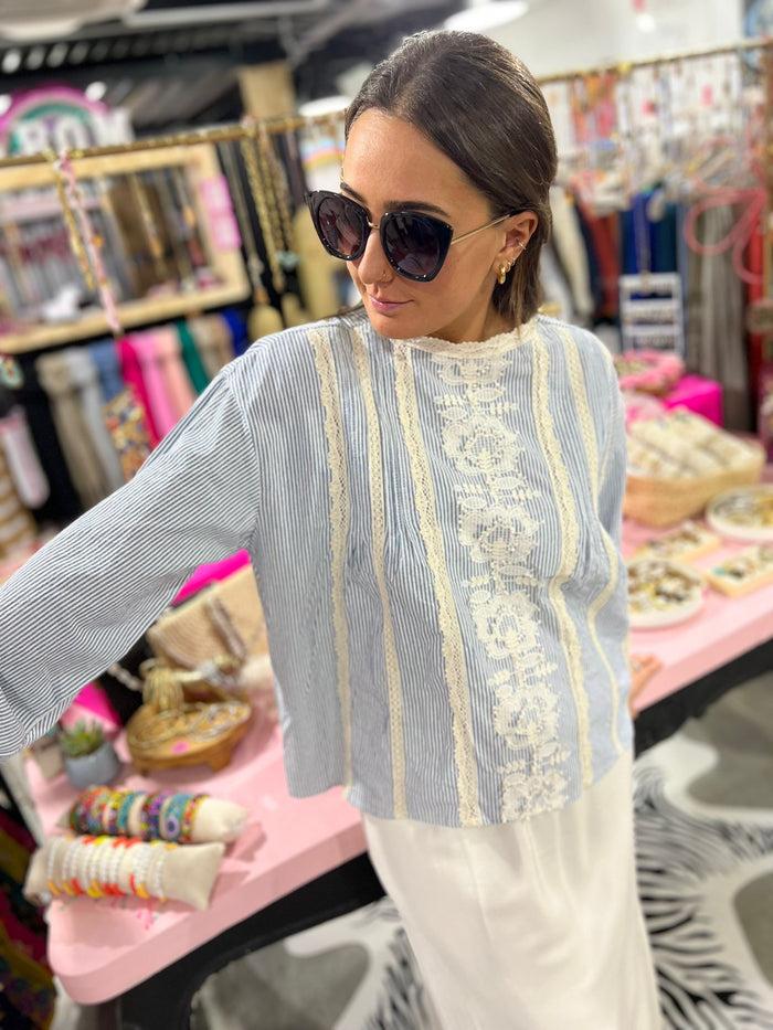 les bohémiennes Blouse AMBRE rayée