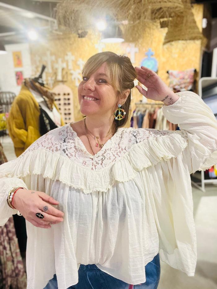 Les Bohémiennes Blouse Dentelle Olivia Ecru