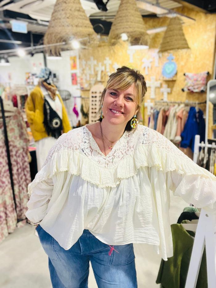 Les Bohémiennes Blouse Dentelle Olivia Ecru