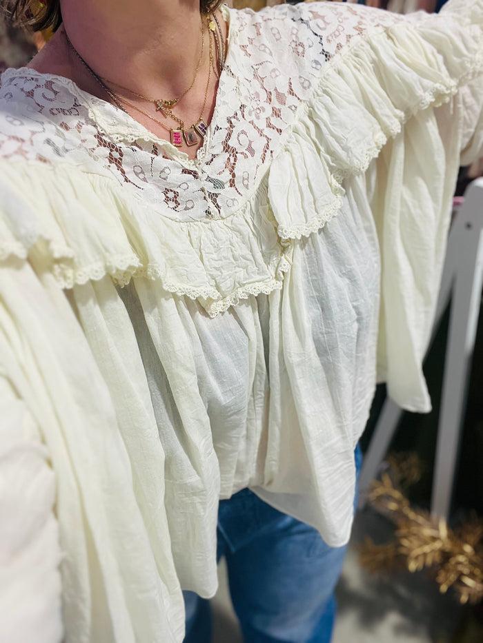 les bohémiennes Blouse dentelle Olivia Ecru