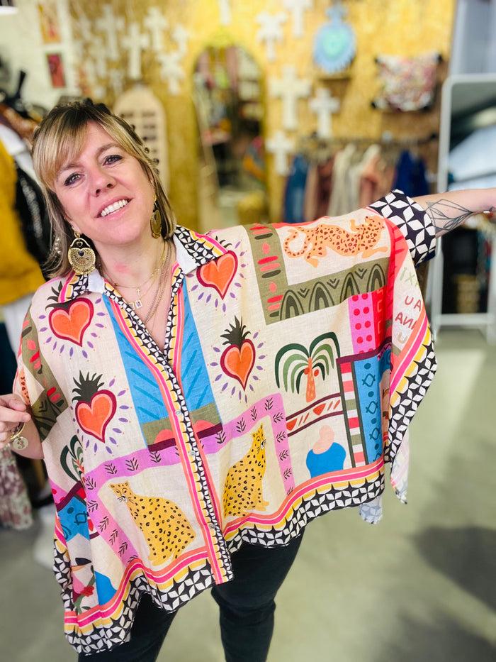 les bohémiennes Blouse oversize Giselda