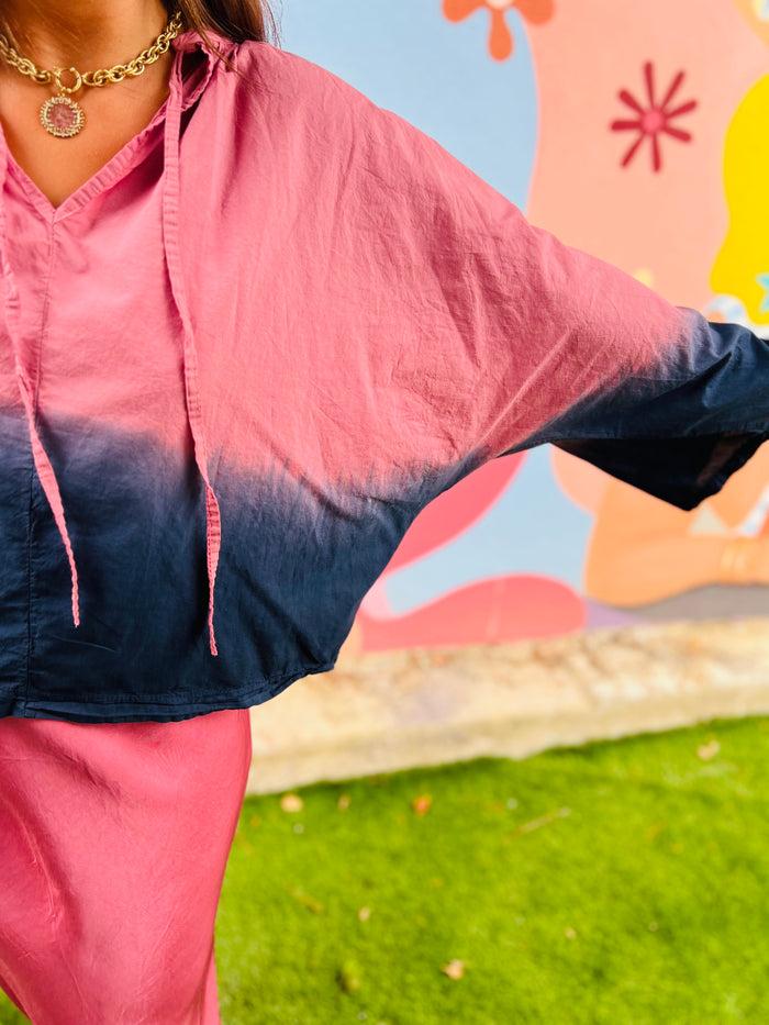 Les Bohémiennes Blouse Tonia Rose Marine