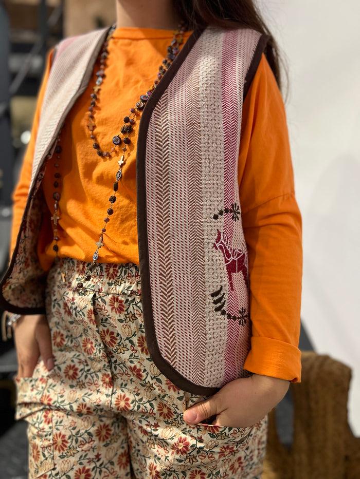 Les Bohémiennes Chaleco Alba Tons Rouges