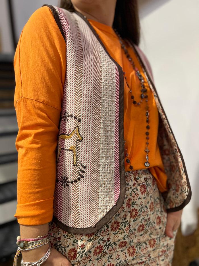 Les Bohémiennes Chaleco Alba Tons Rouges