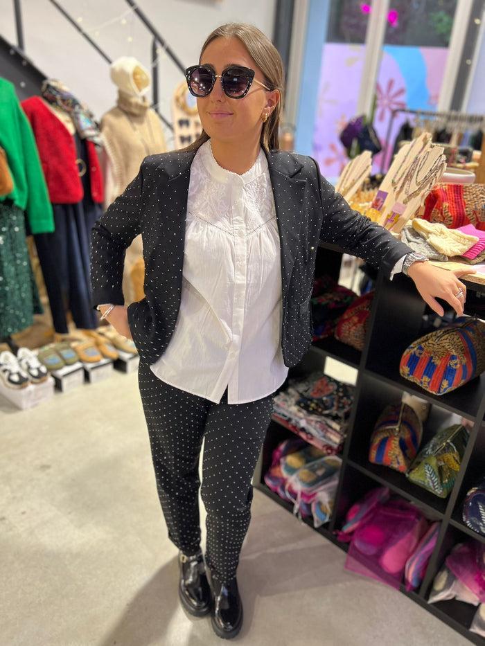 Les Bohémiennes Chemise JILLIAN Brodée Blanc