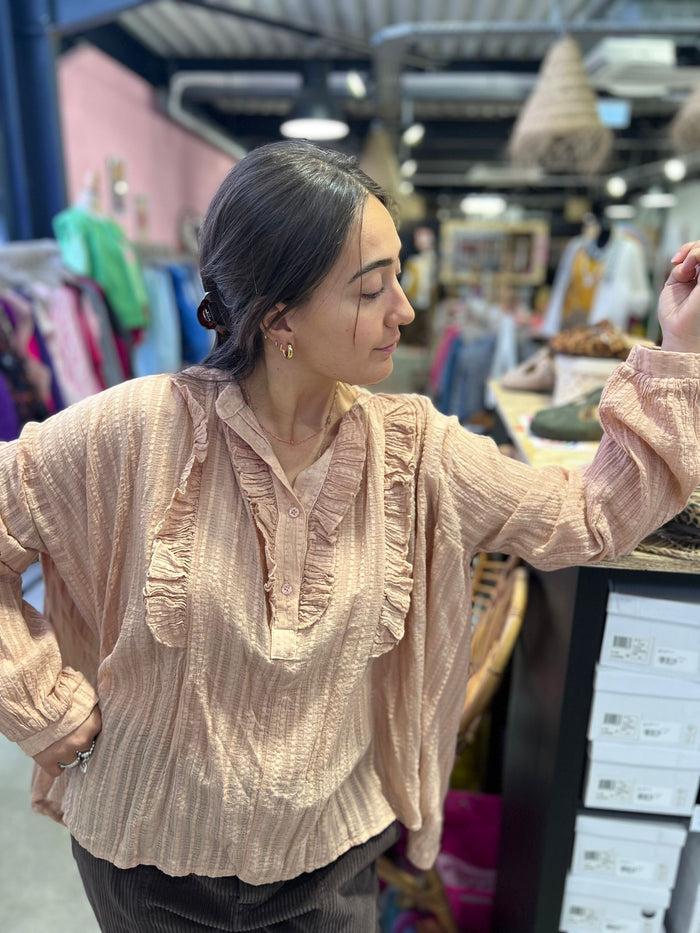 Les Bohémiennes Chemise LINDA ROSE POUDRE