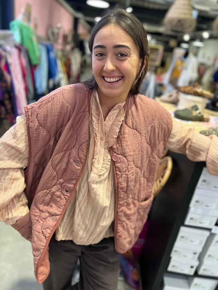 Les Bohémiennes Chemise LINDA ROSE POUDRE