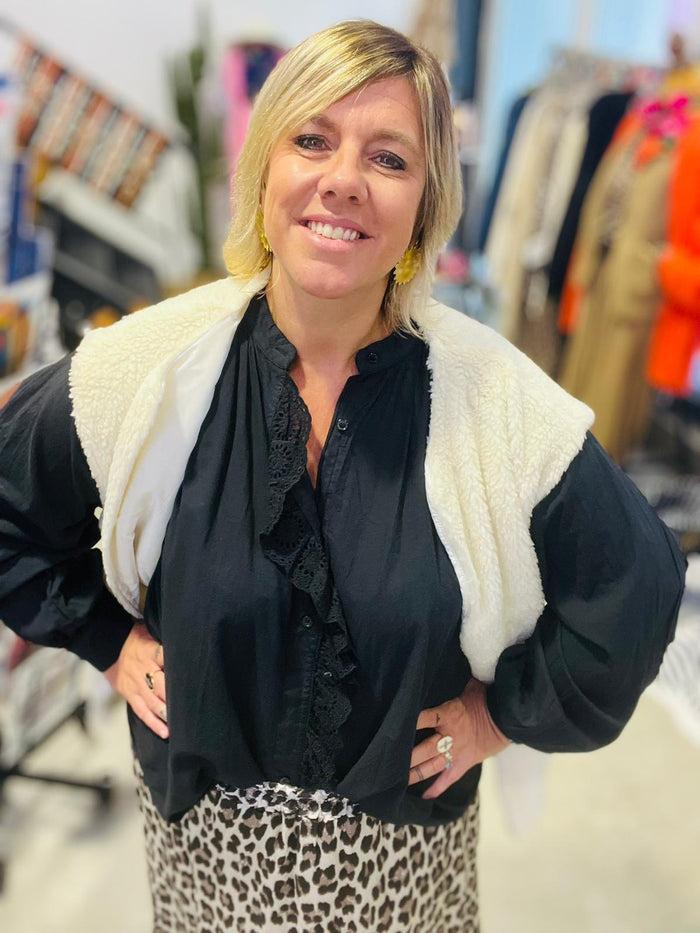 Les Bohémiennes Chemisier LUNA Noir