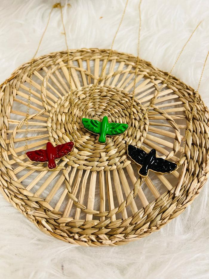 les bohémiennes Collier court Eagle rouge