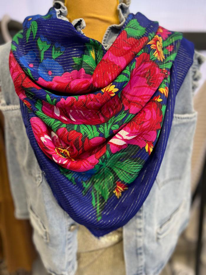 les bohémiennes Foulard Babouchka Bleu