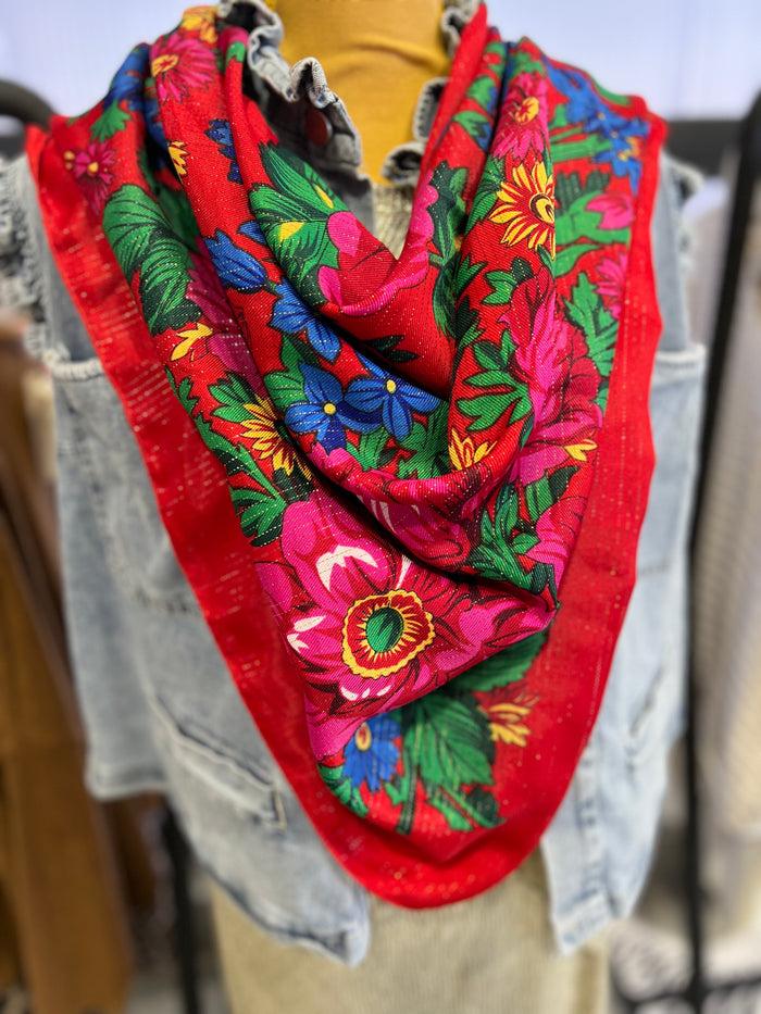 les bohémiennes Foulard Babouchka Rouge