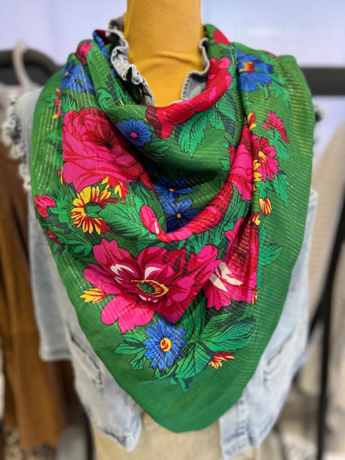 les bohémiennes Foulard Babouchka Vert