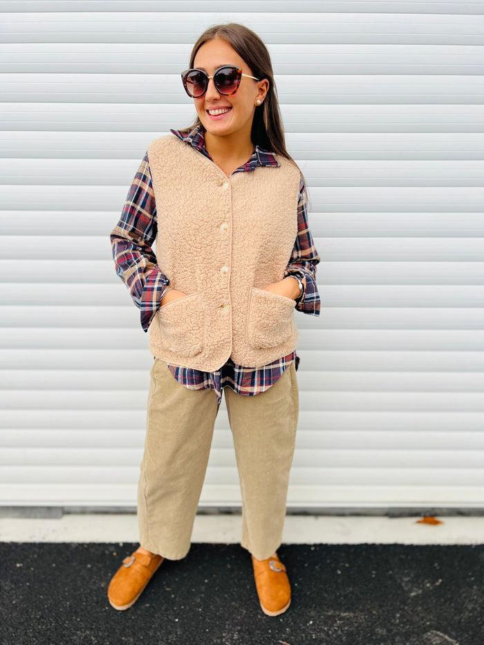 Les Bohémiennes Gilet BOUCLETTE Bis Beige