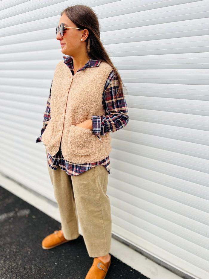 Les Bohémiennes Gilet BOUCLETTE Bis Beige