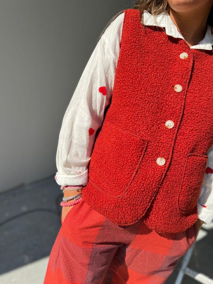 Les Bohémiennes Gilet BOUCLETTE BIS Rouille