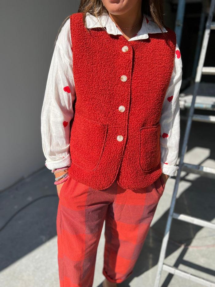 les bohémiennes Gilet BOUCLETTE BIS rouille