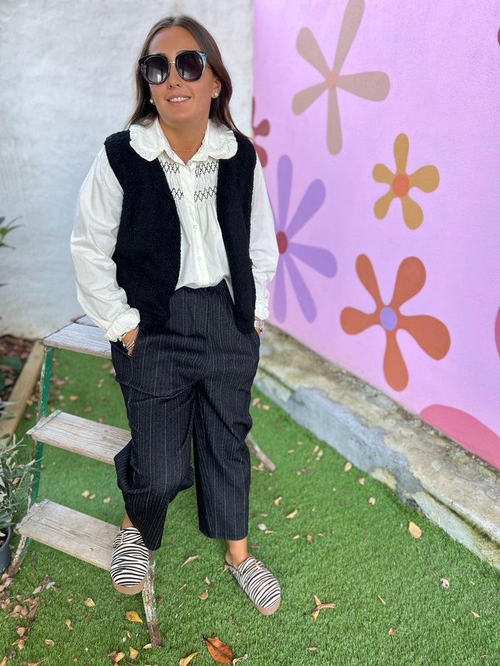 Les Bohémiennes Gilet BOUCLETTE Noir