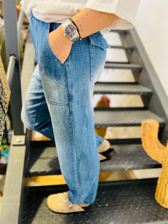 Les Bohémiennes Jean VADER By Banditas Denim Clair